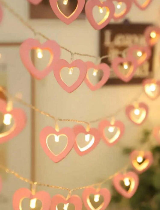 20LED Heart string Lights - pink