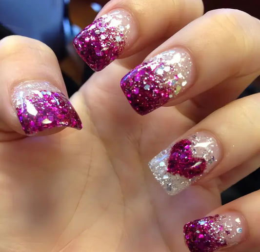 Glitter press on nails