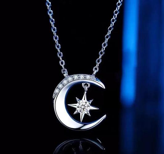925 sterling silver moon necklace