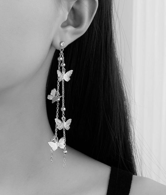 Silver Butterfly 🦋 Dangle Earrings