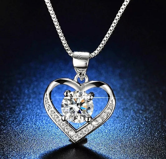 925 sterling silver heart necklace