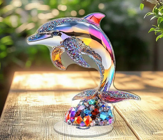 2D flat acrylic dolphin ornament stand